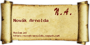 Novák Arnolda névjegykártya